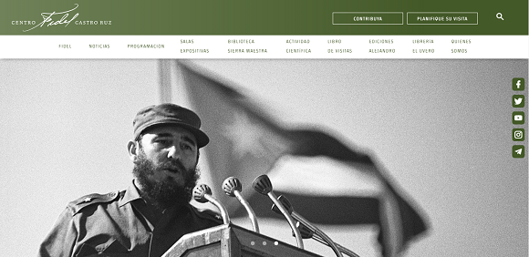 Captura de pantalla del Centro Fidel Castro Ruz. Captura de pantalla del Centro Fidel Castro Ruz.