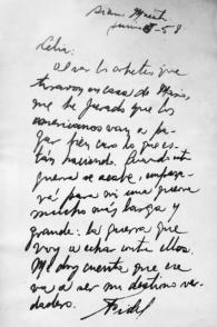 Carta de Fidel a Celia Sánchez. Carta de Fidel a Celia Sánchez.