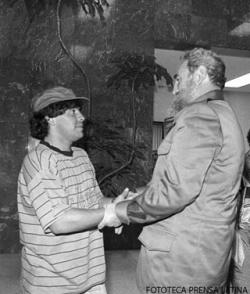 ﻿Junto a Diego Armando Maradona