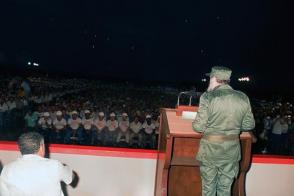 Intervención de Fidel en la inauguración del aeropuerto de Varadero Juan Gualberto Gómez, el 25 de septiembre de 1989. Foto: Estudios Revolución Intervención de Fidel en la inauguración del aeropuerto de Varadero Juan Gualberto Gómez, el 25 de septiembre de 1989. Foto: Estudios Revolución